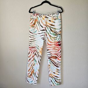 Rare Escada Sport Kate Tiger Stripes MultiColor Boot Cut Flare Jeans Size 42